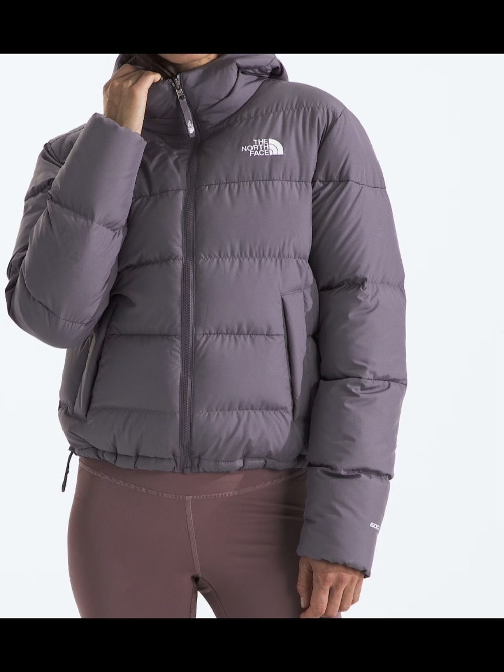The North Face Women's Frost Fall Hooded Jacket in a purple/mauve colorway.